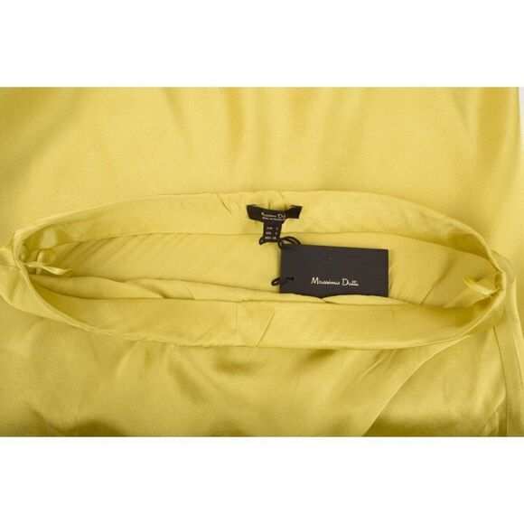 Massimo Dutti Womens Long Maxi Satin Skirt S Small Yellow 5288/836 NWT - Picture 6 of 7